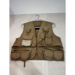 Canvasback Vintage Fishing Vest MensTan MultiPocket Fly Fishing Utility Gorpcore